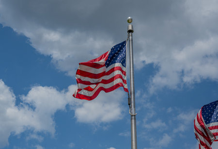 USA flag - United States flag on a flagpole in Washington, DC, USAの写真素材