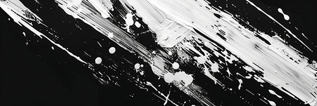 Dramatic Contrast White Paint on Dark Background on Bannerの素材