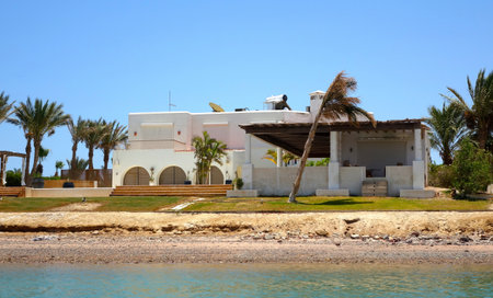 El Gouna, Egypt - July 09, 2017 - Explore Nubian Style Villas and Serene Beaches at El Gouna Resort in Egypt on the Red Seaのeditorial素材