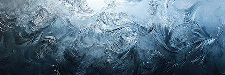 Delicate frost patterns form intricate designs on glass surfaces, capturing the beauty of winter mornings. The cool air enhances the stunning details, showcasing nature's artistry.の素材