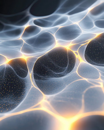 Particles exhibit chaotic movement in a liquid as they interact under backlight, showing Brownian motion.の素材