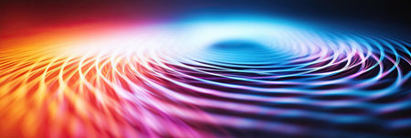 A colorful pattern of intersecting circles features Euler's identity, creating a striking visual effect.の素材