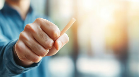 A businessman is engaged in presenting various virtual icons and assessment frameworks for data analysis in a bright office setting.の素材