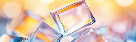 A close-up view of a salt crystal lattice shows striking geometric patterns and vibrant colors under polarized light.の素材