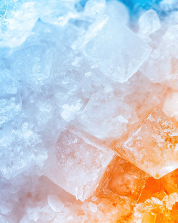 This macro shot reveals the intricate crystalline structures of salt with refracted light patterns, highlighting its beauty.の素材
