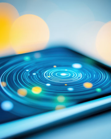 A smartphone displays a detailed view of planetary alignment, highlighting the intricacies of astronomical trends and celestial bodies.の素材