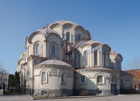 Church of Our Lady of Kazan Icon on the territory of the Novodevichy Convent,Russia,St.Petersburgの写真素材