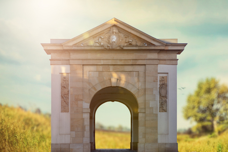 Historical buildings of Frankenthal City, Wormser Tor in Germanyの写真素材