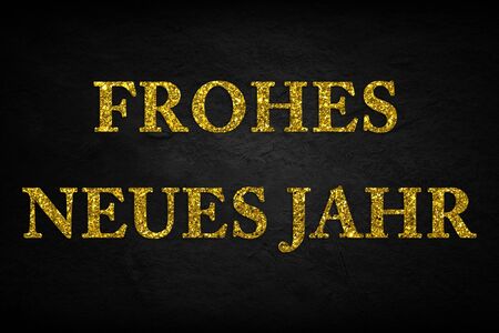 Happy new year 2020. Gold glitter texture on black backgroundの写真素材