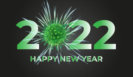 Happy New Year 2022 Corona Virus - Covid-19