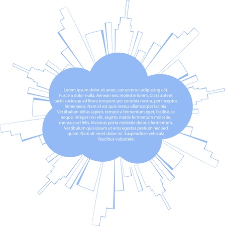 City buildings on cloud vector のイラスト素材