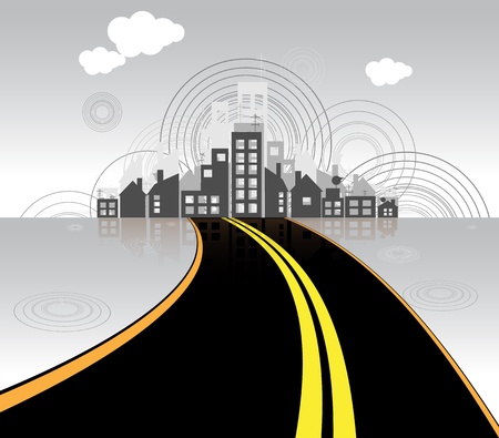 road to city vectorのイラスト素材