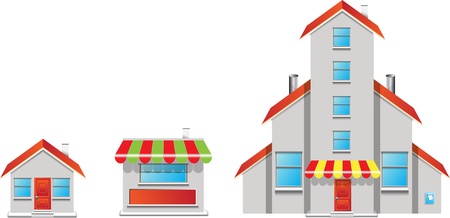 Shop buildings vector formatのイラスト素材