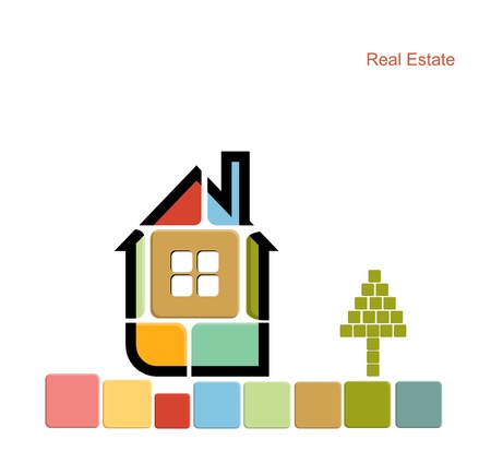 real estate house background vectorのイラスト素材