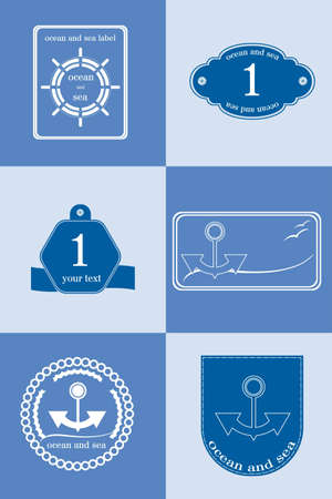 ocean and sea labels and stamp vectorのイラスト素材