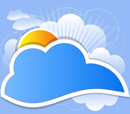 cloud background vectorのイラスト素材