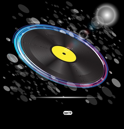 vinyl disc background for textのイラスト素材