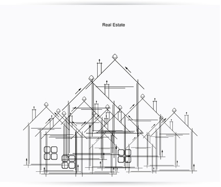 city real estate circuit vectorのイラスト素材