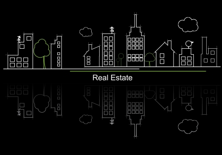 city real estate circuit projectのイラスト素材