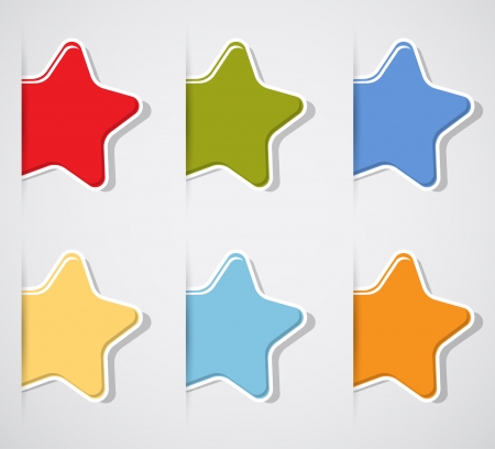 set of color paper stars for background のイラスト素材