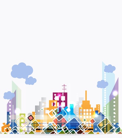 City Landscape abstract real estate backgroundのイラスト素材