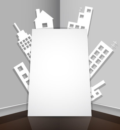 City abstract real estate paper house backgroundのイラスト素材