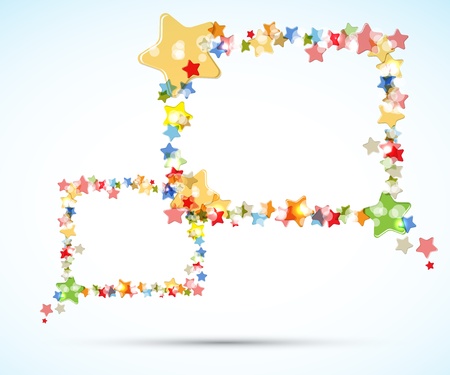 abstract light color stars frame flying backgroundのイラスト素材