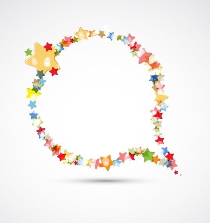 abstract light color stars frame flying circle background のイラスト素材
