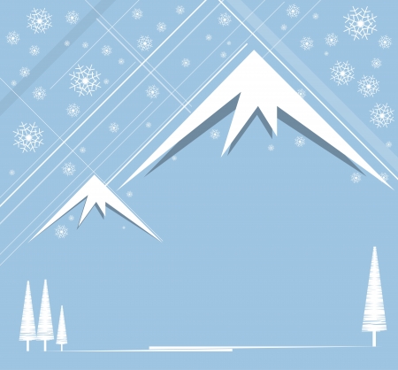 christmas and happy new year background with mountainのイラスト素材