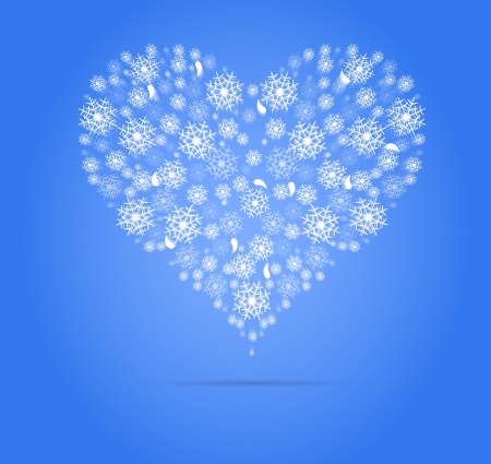 abstract winter heart for christmas and new year backgroundのイラスト素材