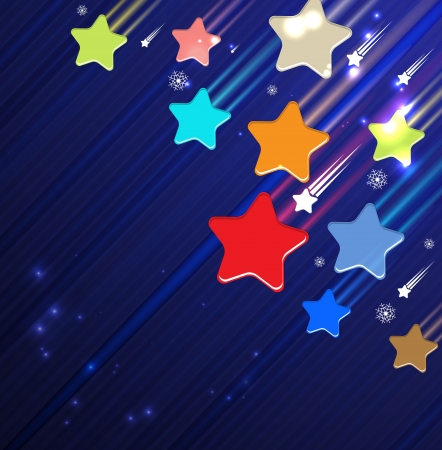 Falling dawn star on the dark blue skyのイラスト素材