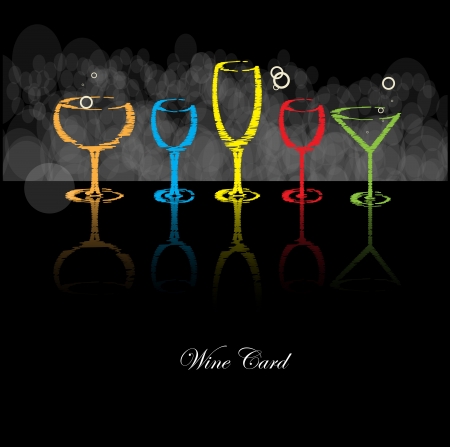 wine card background alcohol drink glassのイラスト素材