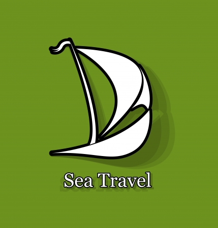 stylized commercial travel boat, overseas transport, commercial transportのイラスト素材