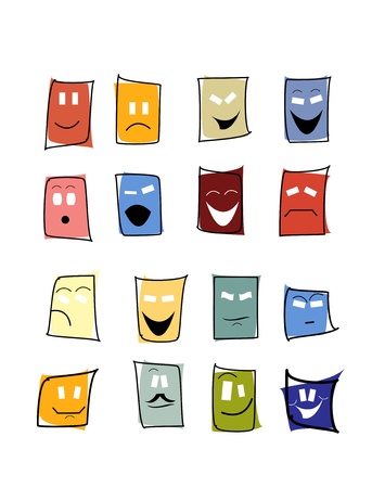expressions mimic set of maskのイラスト素材