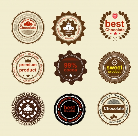 Set of vintage and modern chocolate labels for restaurant and tradeのイラスト素材