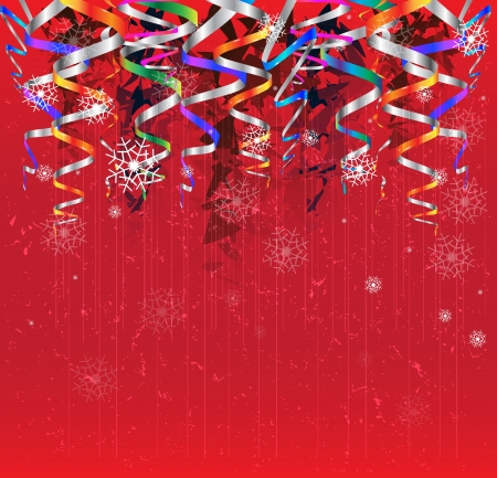 christmas and new year ribbon abstract sky backgroundのイラスト素材