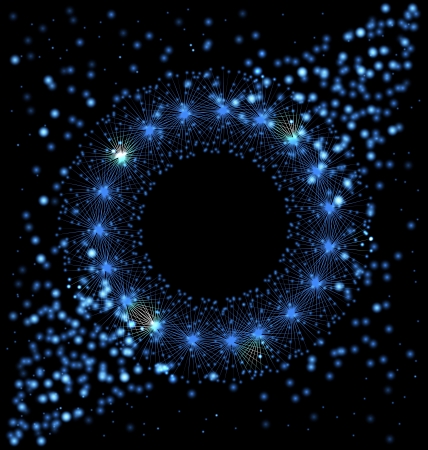 Christmas space salute star and new year night backgroundのイラスト素材