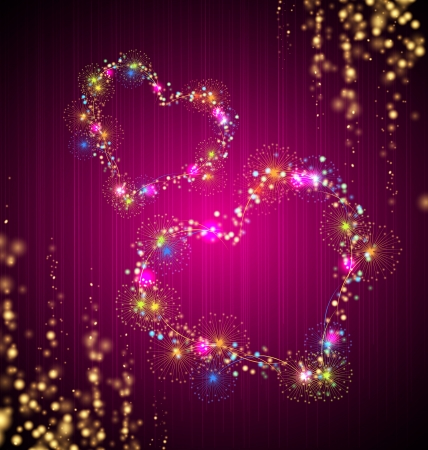Heart salute valentine background with shineのイラスト素材
