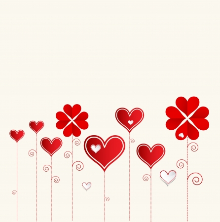 Love flower background with hearts valentine day cardのイラスト素材