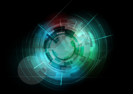 abstract dark round futuristic computer technology business backgroundのイラスト素材