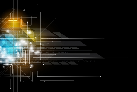 abstract dark circuit computer high technology business bannerのイラスト素材