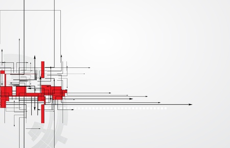 Abstract red computer Technology circuit background vector illustration bannerのイラスト素材