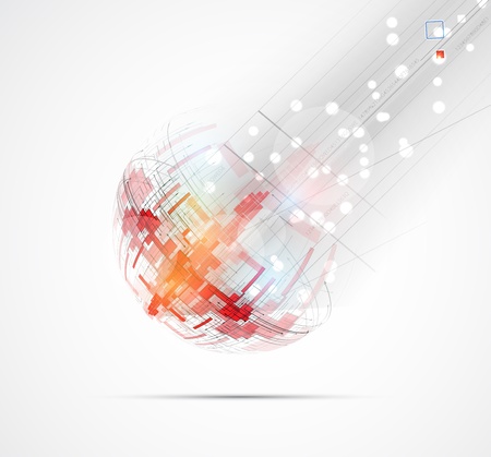 Abstract red computer Technology circuit meteorite background vector illustrationのイラスト素材