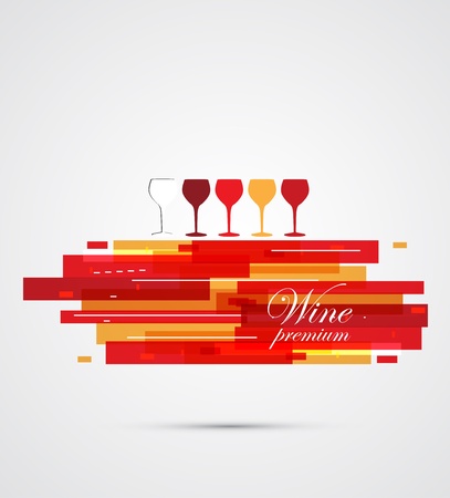 Wine menu card design with glass backgroundのイラスト素材