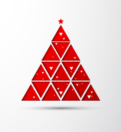 Happy New Year and Christmas tree のイラスト素材
