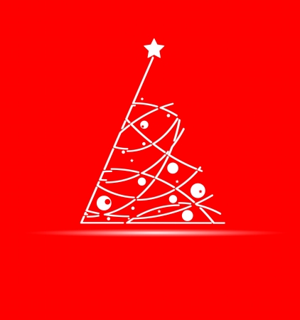 Happy New Year and Christmas tree のイラスト素材