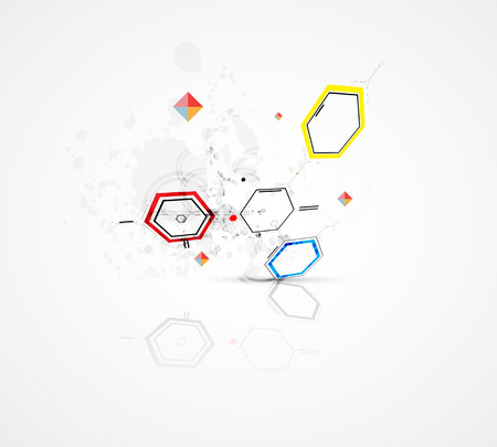 abstract chemical formula technology business science backgroundのイラスト素材