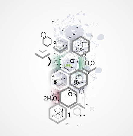 abstract chemical formula technology business science backgroundのイラスト素材