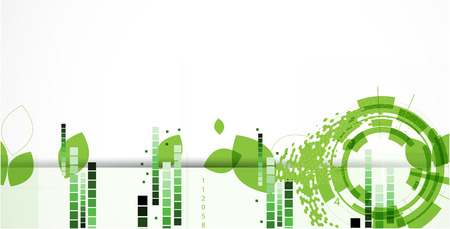 abstract green ecology computer technology vector background business solutionのイラスト素材
