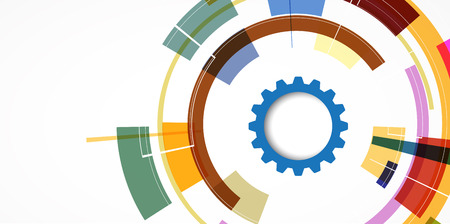 abstract gear logical vector technology background. computer integrationのイラスト素材